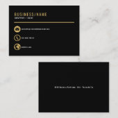 Visitekaartje met zwarte en goudpictogrammen, visi (Voorkant / Achterkant)