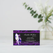 Visitekaartje met zwarte en Paarse haarstaartlijst (Staand voorkant)