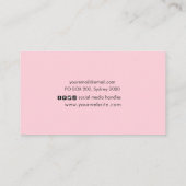 Visitekaartje met zwarte en roze glitter (Achterkant)