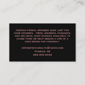 Visitekaartje met zwarte en roze glittery Seamstre (Achterkant)