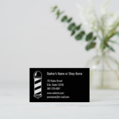 Visitekaartje met zwarte en witte barber (Staand voorkant)