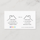 Visitekaartje met zwarte en witte bovenrand (Achterkant)