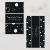 Visitekaartje met zwarte en witte bubbels (Voorkant / Achterkant)