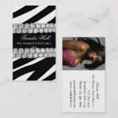 Visitekaartje met zwarte en witte diamant (Voorkant / Achterkant)