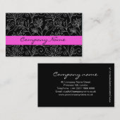 Visitekaartje met zwarte en witte florale oplossin (Voorkant / Achterkant)