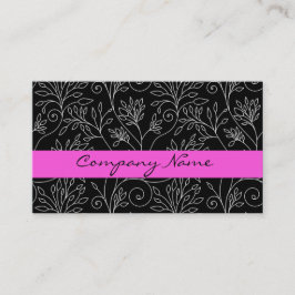 Visitekaartje met zwarte en witte florale oplossin