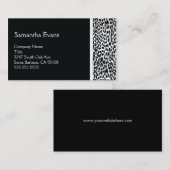 Visitekaartje met zwarte en witte luipaard (Voorkant / Achterkant)