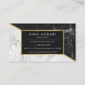 Visitekaartje met zwarte en witte marmer (Achterkant)