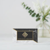 Visitekaartje met zwarte en witte marmer (Staand voorkant)