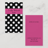 Visitekaartje met zwarte en witte poka (Voorkant / Achterkant)