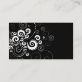 Visitekaartje met zwarte en witte pooldots (Achterkant)