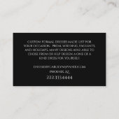 Visitekaartje met zwarte en zilveren glitterijspan (Achterkant)