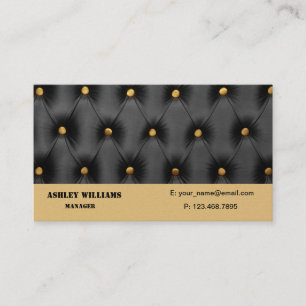 visitekaartje met zwarte hoofdletters