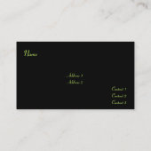 Visitekaartje met zwarte kat (Achterkant)