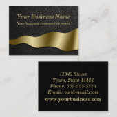 Visitekaartje met zwarte leder (Voorkant / Achterkant)