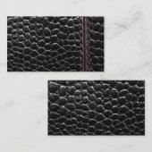 Visitekaartje met zwarte lederen textuur (Voorkant / Achterkant)