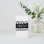 Visitekaartje met zwarte & witte diamant (Staand voorkant)