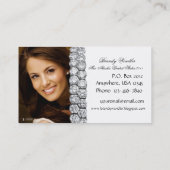 Visitekaartje met zwarte & witte diamant (Achterkant)