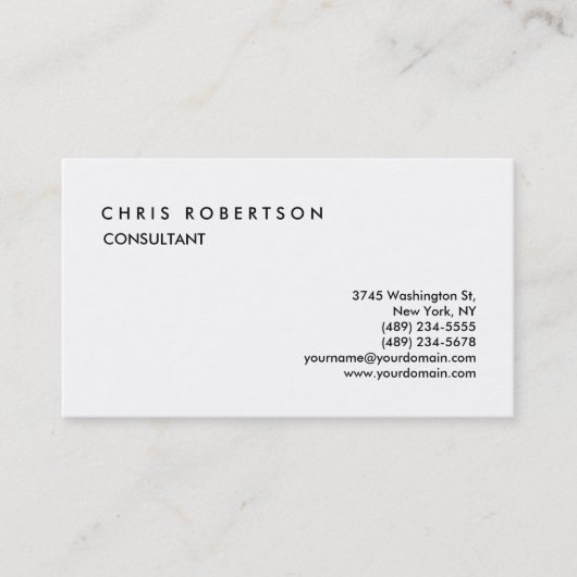 Visitekaartje met zwarte witte standaardgrootte (Voorkant)