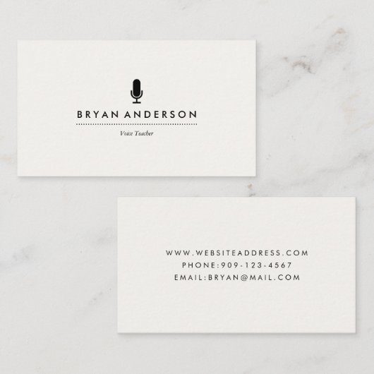 Visitekaartje microfoon (Voorkant / Achterkant)