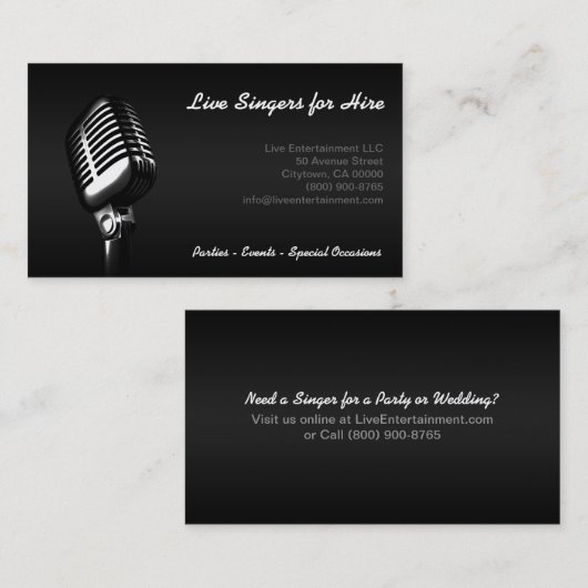 visitekaartje "Microfoon" (Voorkant / Achterkant)