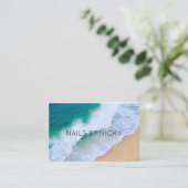 Visitekaartje Minimal Beach Ocean Wave Summer (Staand voorkant)
