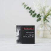 Visitekaartje minimalistisch - Aangepast - Zwarte  (Staand voorkant)