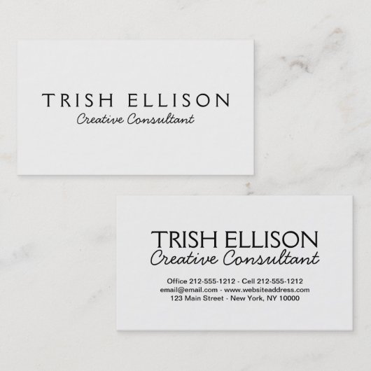 Visitekaartje Minimalistisch aangepaste Sjabloon (Voorkant / Achterkant)