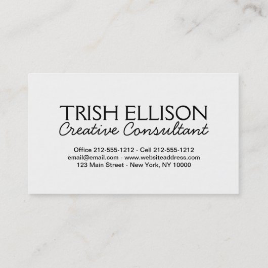 Visitekaartje Minimalistisch aangepaste Sjabloon (Achterkant)