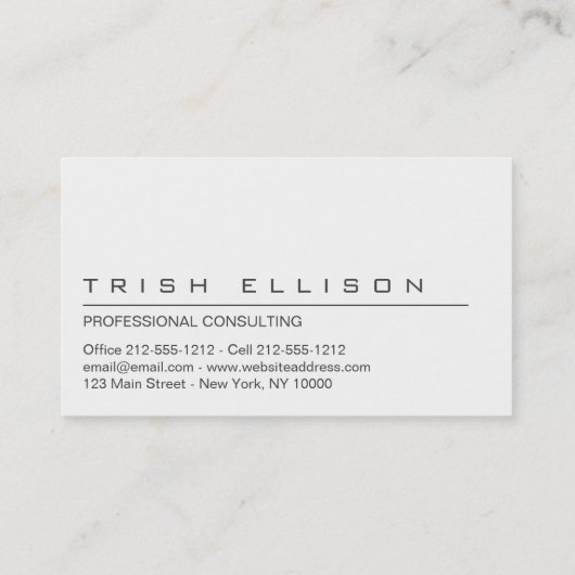 Visitekaartje Minimalistisch aangepaste Sjabloon (Achterkant)