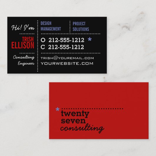 Visitekaartje minimalistisch aangepaste Sjabloon M (Voorkant / Achterkant)