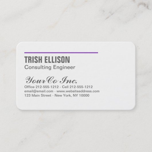 Visitekaartje minimalistisch aangepaste Sjabloon M (Voorkant)