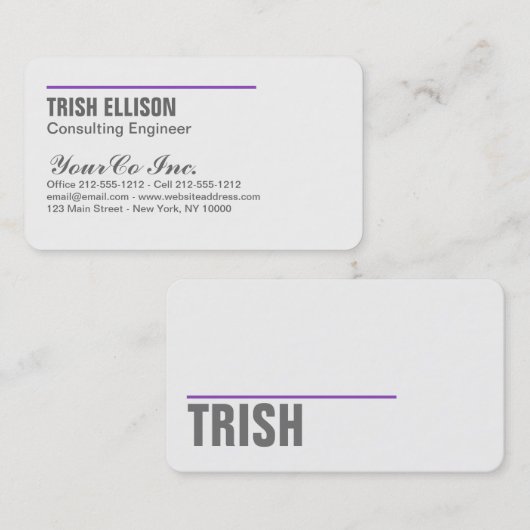 Visitekaartje minimalistisch aangepaste Sjabloon M (Voorkant / Achterkant)