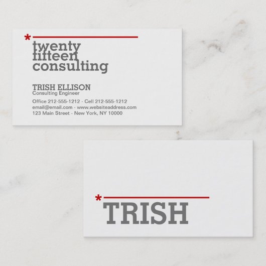 Visitekaartje minimalistisch aangepaste Sjabloon M (Voorkant / Achterkant)