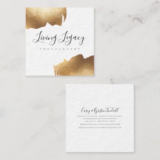 Visitekaartje | Minimalistisch goudpenseel (Voorkant / Achterkant)