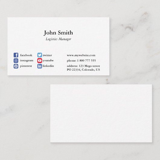 Visitekaartje minimalistisch professioneel (Voorkant / Achterkant)