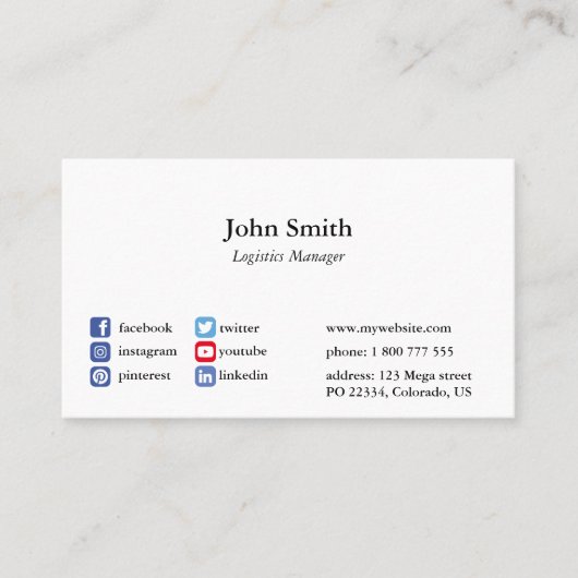 Visitekaartje minimalistisch professioneel (Voorkant)