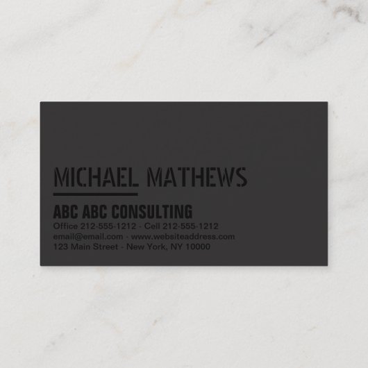 Visitekaartje minimalistische aangepaste Sjabloon  (Achterkant)