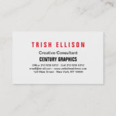 Visitekaartje minimalistische aangepaste Sjabloon  (Achterkant)