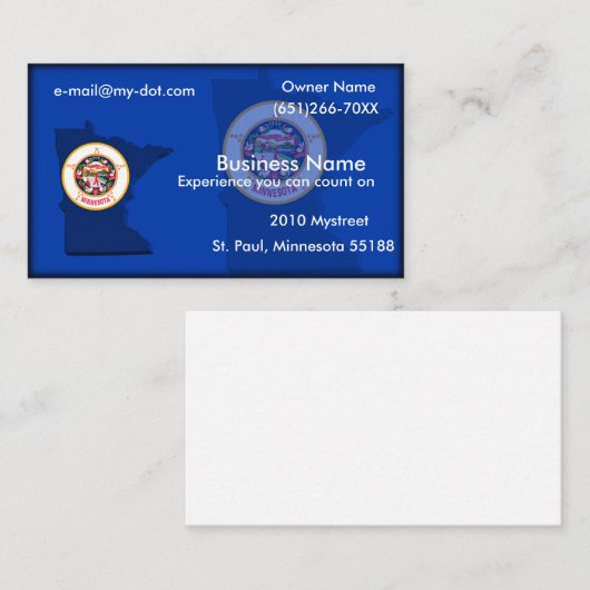 Visitekaartje Minnesota (Voorkant / Achterkant)