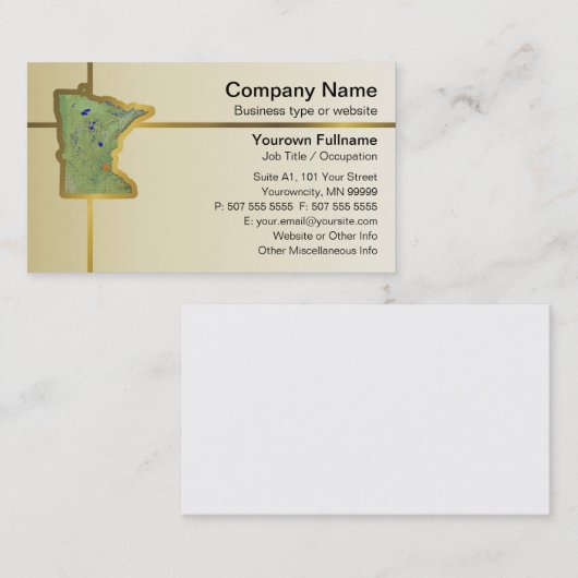 Visitekaartje Minnesota Map (Voorkant / Achterkant)