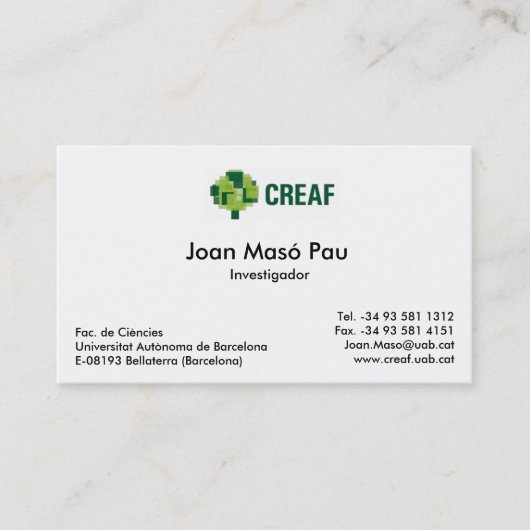 Visitekaartje MiraMon-team (Voorkant)