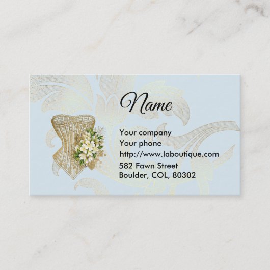 Visitekaartje mode corset (Voorkant)