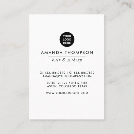 Visitekaartje Mode schoonheid (Achterkant)