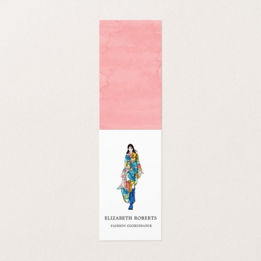 Visitekaartje Mode vrouw model coördinator (Buitenkant ongevouwen)