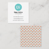 Visitekaartje modern blauw en koraal kleurpatroon (Voorkant / Achterkant)