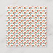 Visitekaartje modern blauw en koraal kleurpatroon (Achterkant)