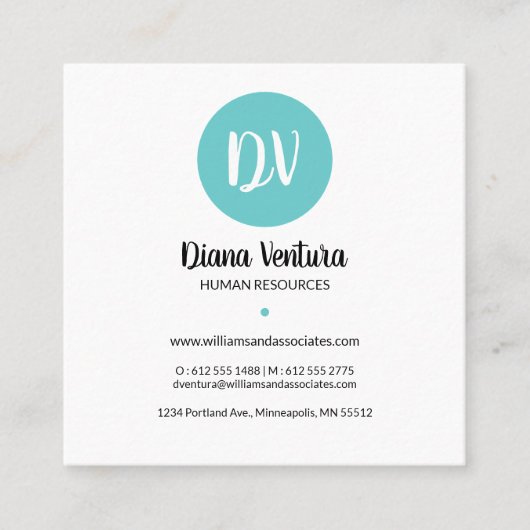 Visitekaartje modern blauw en koraal kleurpatroon (Voorkant)