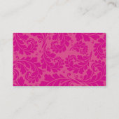 VISITEKAARTJE Modern Bold Flourish Hot Pink Black (Achterkant)