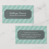VISITEKAARTJE Modern Bold Stripe bord Mint Groen (Voorkant / Achterkant)